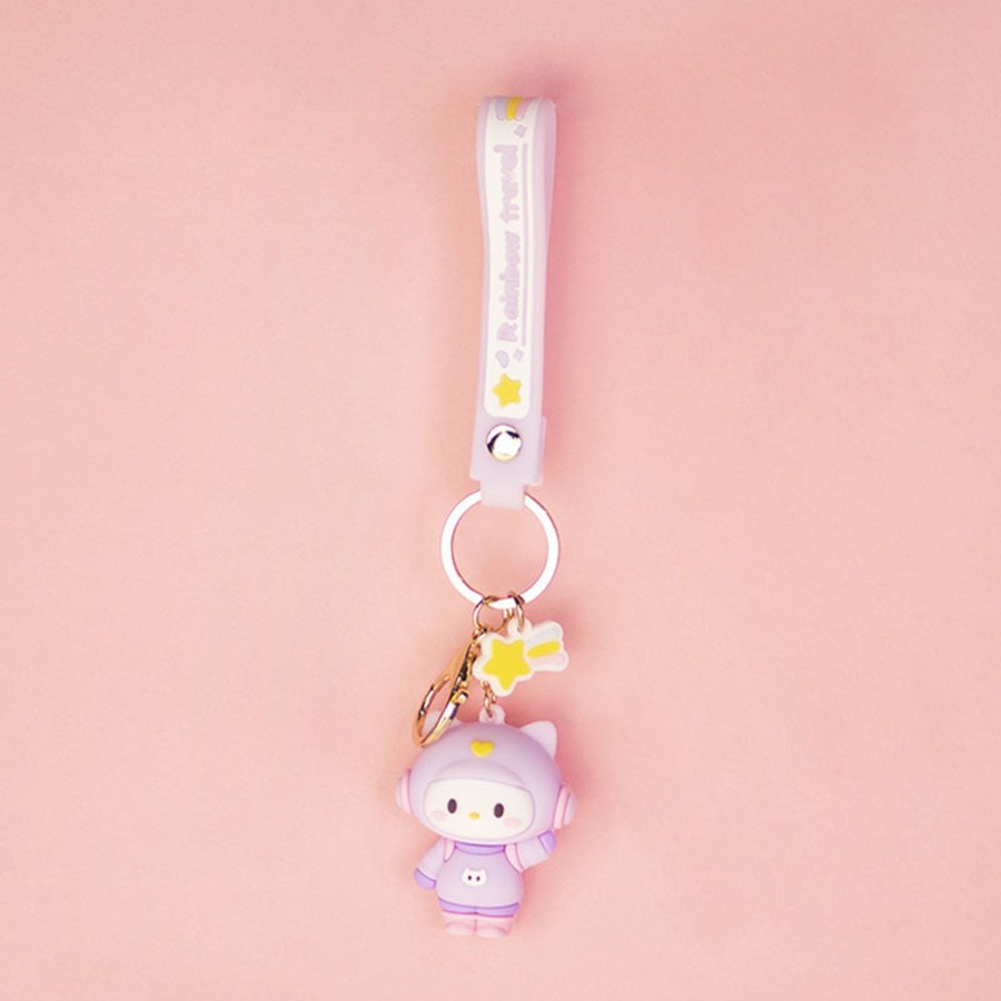 MINISO Portachiavi Gattino Spaziale (1Pz) | Borse & Zaini